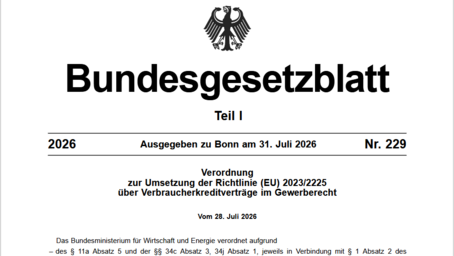 DarlVermV veröffentlicht: Sachkunde- und Weiterbildungsanforderungen für Verbraucherdarlehensvermittler konkretisiert DarlVermV veröffentlicht: Sachkunde- und Weiterbildungsanforderungen für Verbraucherdarlehensvermittler konkretisiert